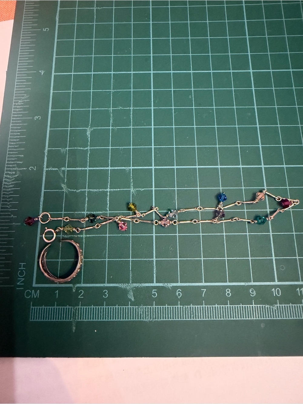 Delicate Multi-Color Drop Charm anklet and toe ring - 925 silver